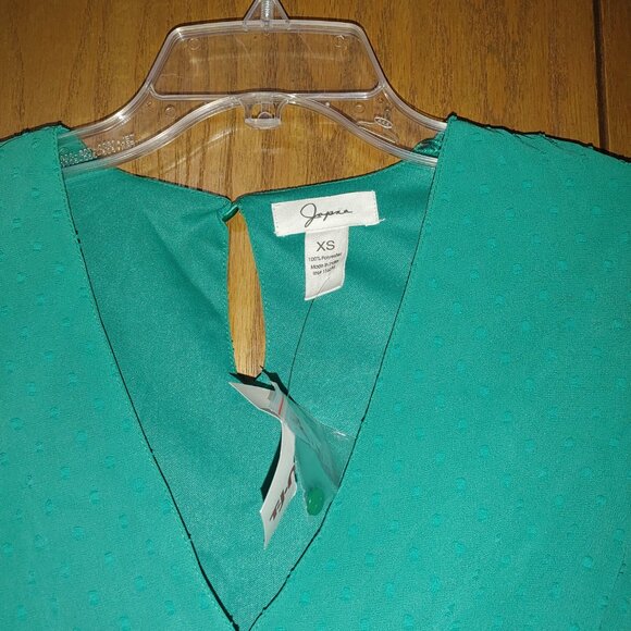 Jopna Long Sleeve Textured Dress with Ruffles - Beautiful Green Color - Picture 3 of 5